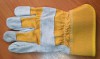 Перчатки спилковые комбинированные с усиленным наладонником желтые  - ООО "СИЗ" 