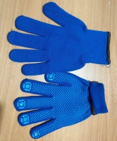 Перчатки акриловые с ПВХ синие, 10 класс - ООО "СИЗ" 